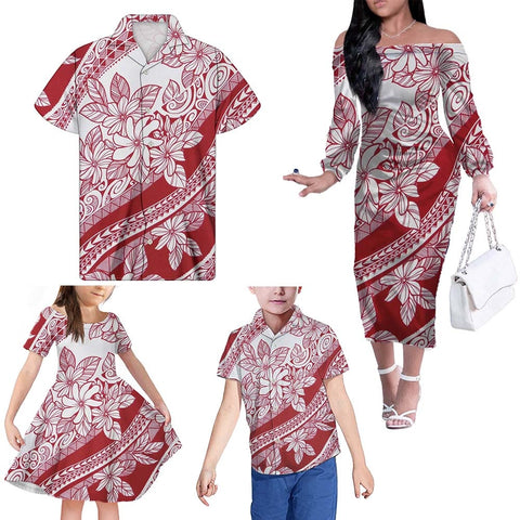 Image of Family Clothing Set Floral Pink Printed - Sural Design-FrenzyAfricanFashion.com