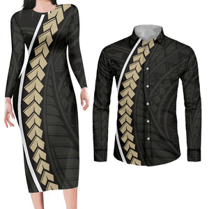 His and Hers Matching Dress and Shirt Couple Outfits-FrenzyAfricanFashion.com