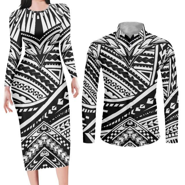 Matching Apparel Bodycon Dress and Shirt Engagement Outfits-FrenzyAfricanFashion.com