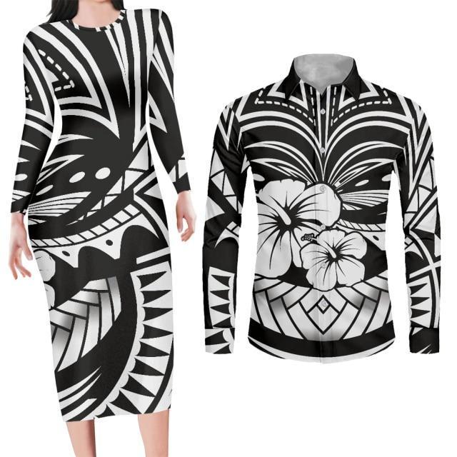 Black and White Matching Couples Outfit-FrenzyAfricanFashion.com