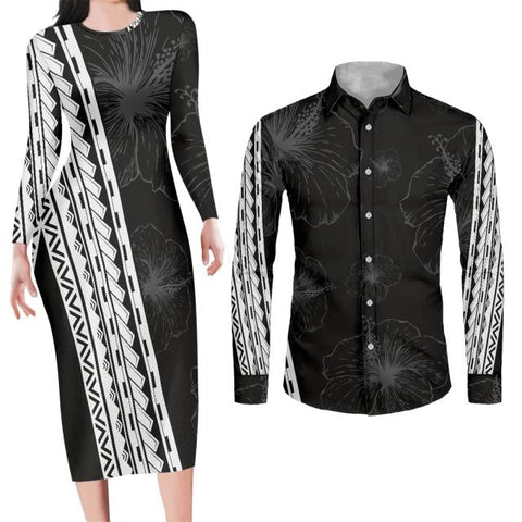 Image of His and Hers Matching Dress and Shirt Couple Outfits-FrenzyAfricanFashion.com