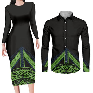 Black Bodycon Dress and Shirt Matching Couples Outfits-FrenzyAfricanFashion.com