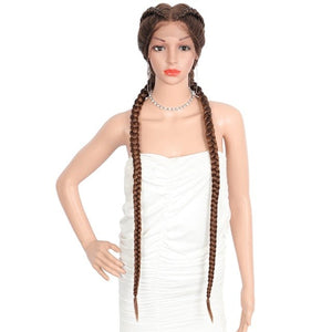 Lace Front Wig Cornrow Two Part Dutch Box Braids with Baby Hair-FrenzyAfricanFashion.com
