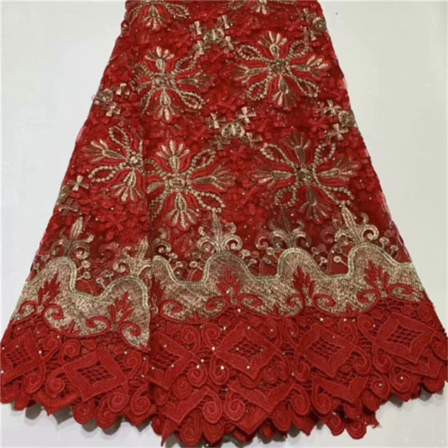 French Sequins Net Lace Fabric Organza Nigerian Lace-FrenzyAfricanFashion.com