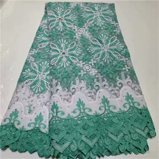French Sequins Net Lace Fabric Organza Nigerian Lace-FrenzyAfricanFashion.com