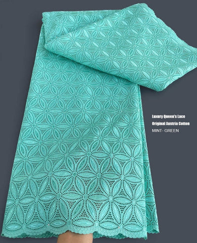 Image of Luxury Cotton African Lace Fabric 5 Yards-FrenzyAfricanFashion.com