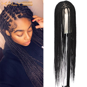 36 Inches Full Lace Front Knotless Box Braided Wigs With Baby Hair-FrenzyAfricanFashion.com