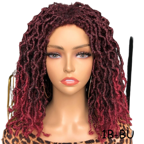 Image of Dreadlock Faux Nu Locs Short Hair Curly Synthetic Wig Glue less Braids Hair Side Part-FrenzyAfricanFashion.com