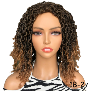 Dreadlock Faux Nu Locs Short Hair Curly Synthetic Wig Glue less Braids Hair Side Part