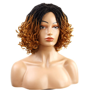 Synthetic Dreadlock Wig Black Women Short Hair Braided Wigs Curly Bob Wig-FrenzyAfricanFashion.com