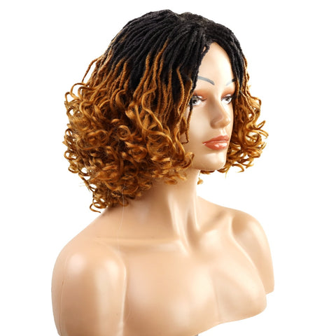 Image of Synthetic Dreadlock Wig Black Women Short Hair Braided Wigs Curly Bob Wig-FrenzyAfricanFashion.com