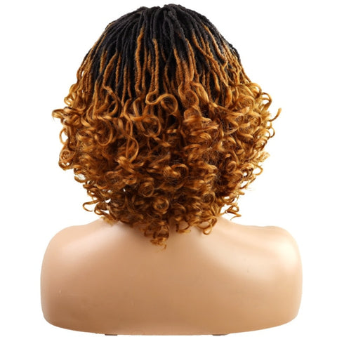 Image of Synthetic Dreadlock Wig Black Women Short Hair Braided Wigs Curly Bob Wig-FrenzyAfricanFashion.com