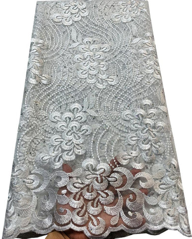 Image of Quality Tulle Embroidery Beaded Net French Lace Fabric-FrenzyAfricanFashion.com