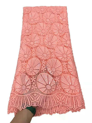 5 Yards African Cord Laces Fabrics Guipure-FrenzyAfricanFashion.com