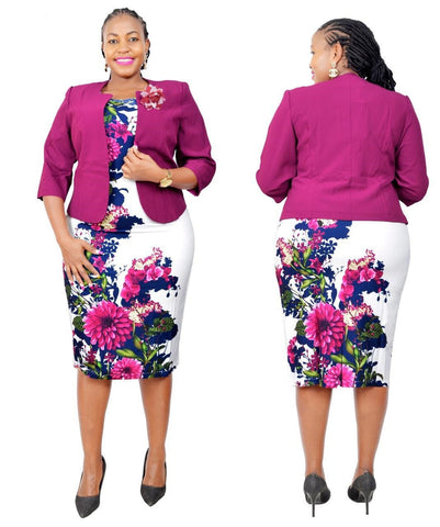 Image of Work Dresses Women Clothing Coat and Print Bodycon Dress-FrenzyAfricanFashion.com