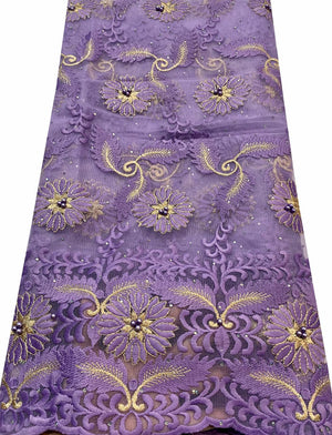 French Nigerian Lace Fabrics High Tulle African Wedding Stones
