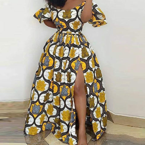 Image of Women Party Long Maxi Dress Side Slit Buggy-FrenzyAfricanFashion.com