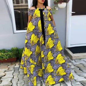 Vintage Floral Printed Pleated Dress Women Casual Short Sleeve