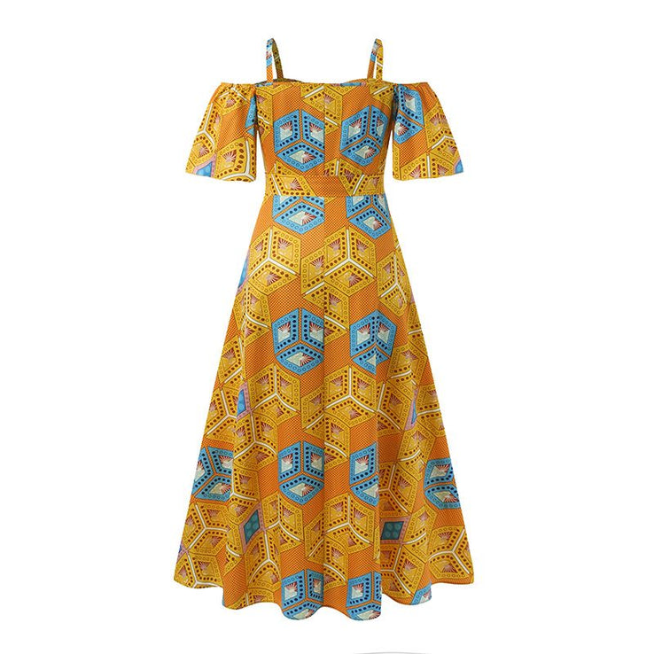 Sleeveless Long Maxi Dress Printed Summer Sundress Casual Baggy Bohemian-FrenzyAfricanFashion.com