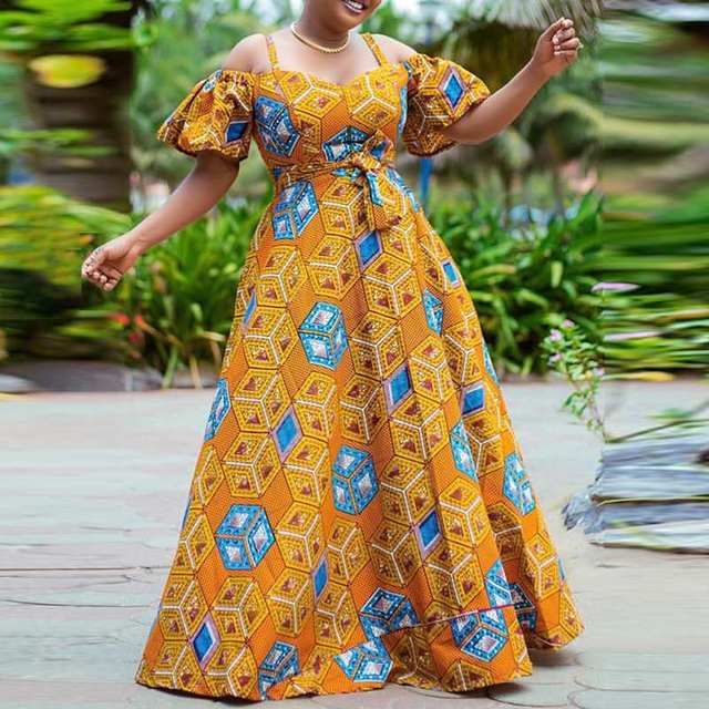 Sleeveless Long Maxi Dress Printed Summer Sundress Casual Baggy Bohemian-FrenzyAfricanFashion.com