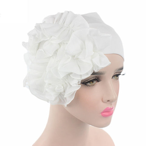 Image of Emmy Women Elastic Chiffon Ruffled flower Head wraps hair wear or necklace-FrenzyAfricanFashion.com