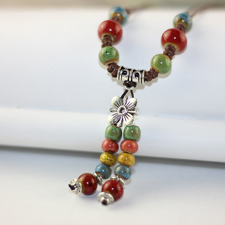 Handmade ceramic fashion simple collarbone chain long sweater chain-FrenzyAfricanFashion.com