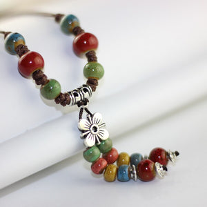 Handmade ceramic fashion simple collarbone chain long sweater chain