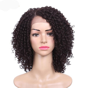 I Love Dreads Short Kinky Curly Wig Lace Front Hair-FrenzyAfricanFashion.com