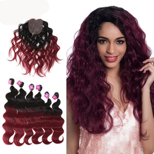Glamorous Hair Body Wave Curly Hair With Front Lace Closure-FrenzyAfricanFashion.com