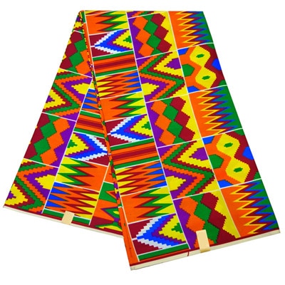 Image of Kente Fabric 6 Yards Ankara African Wax Prints-FrenzyAfricanFashion.com