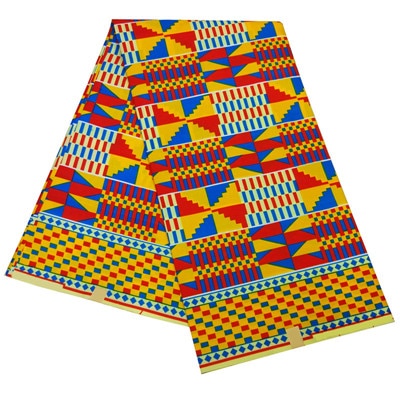 Image of Kente Fabric 6 Yards Ankara African Wax Prints-FrenzyAfricanFashion.com