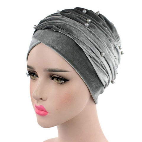 Image of Emmy Headwear Women Velvet Long Turban Indian Chemo Scarf Hijab-FrenzyAfricanFashion.com