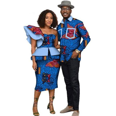 Image of Fabulosity African Couple Clothing Red-FrenzyAfricanFashion.com