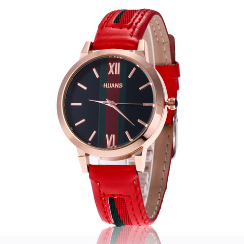 Image of Wholesale Colorful Leather Men and Women Unisex Wrist Watches-FrenzyAfricanFashion.com