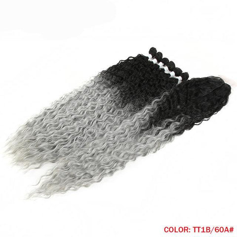 Image of Glamorous Afro Kinky Curly Long Hair With Closure Heat Resistant-FrenzyAfricanFashion.com