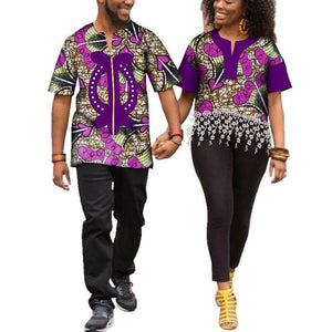 Kente Afrik African Print Patchwork and Tassels Shirt Couple Clothing-FrenzyAfricanFashion.com
