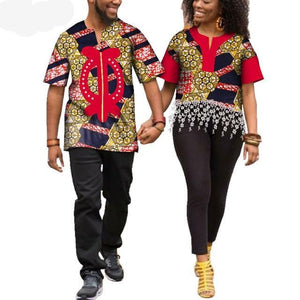 Kente Afrik African Print Patchwork and Tassels Shirt Couple Clothing Pt2-FrenzyAfricanFashion.com