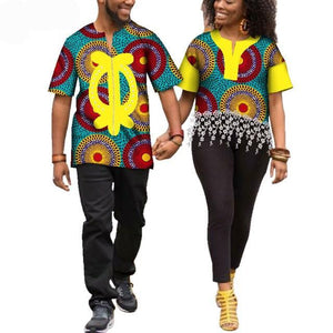 Kente Afrik African Print Patchwork and Tassels Shirt Couple Clothing Pt1-FrenzyAfricanFashion.com