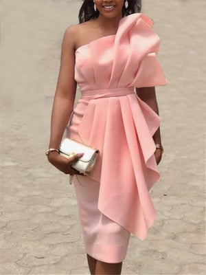 Women Tube Top Dress Bodycon Ruffled Short Dress-FrenzyAfricanFashion.com