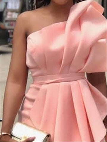 Image of Women Tube Top Dress Bodycon Ruffled Short Dress-FrenzyAfricanFashion.com