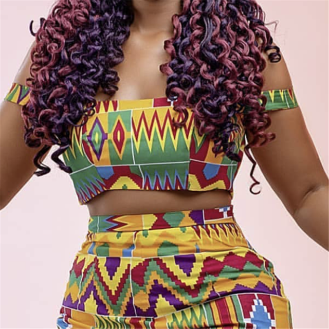 Printed Kente Two Piece Sets Women's Crop Tops and skirt –  FrenzyAfricanFashion.com