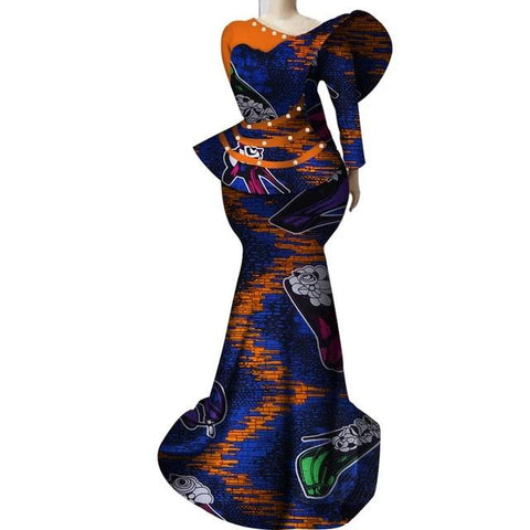 Image of Women Dashiki Skirts and Top Long African Print Clothing-FrenzyAfricanFashion.com