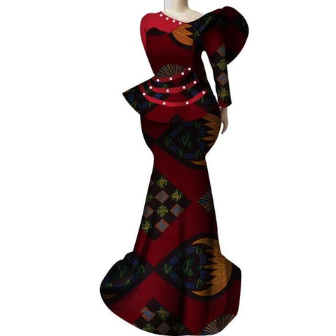 Image of Women Dashiki Skirts and Top Long African Print Clothing #2-FrenzyAfricanFashion.com