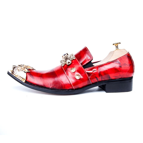 Image of Red Pepso Men Leather Shoes-FrenzyAfricanFashion.com