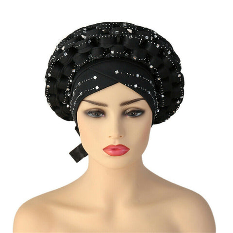 Image of Braided turbans Headband Headties With Stud-FrenzyAfricanFashion.com