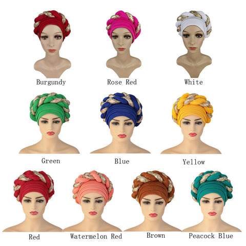 Image of Twisted turbans Headwrap chemo Cap hats-FrenzyAfricanFashion.com